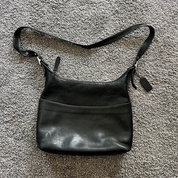 Vintage Coach Legacy Hobo Shoulder Bag Purse Black Leather - Picture 1 of 10